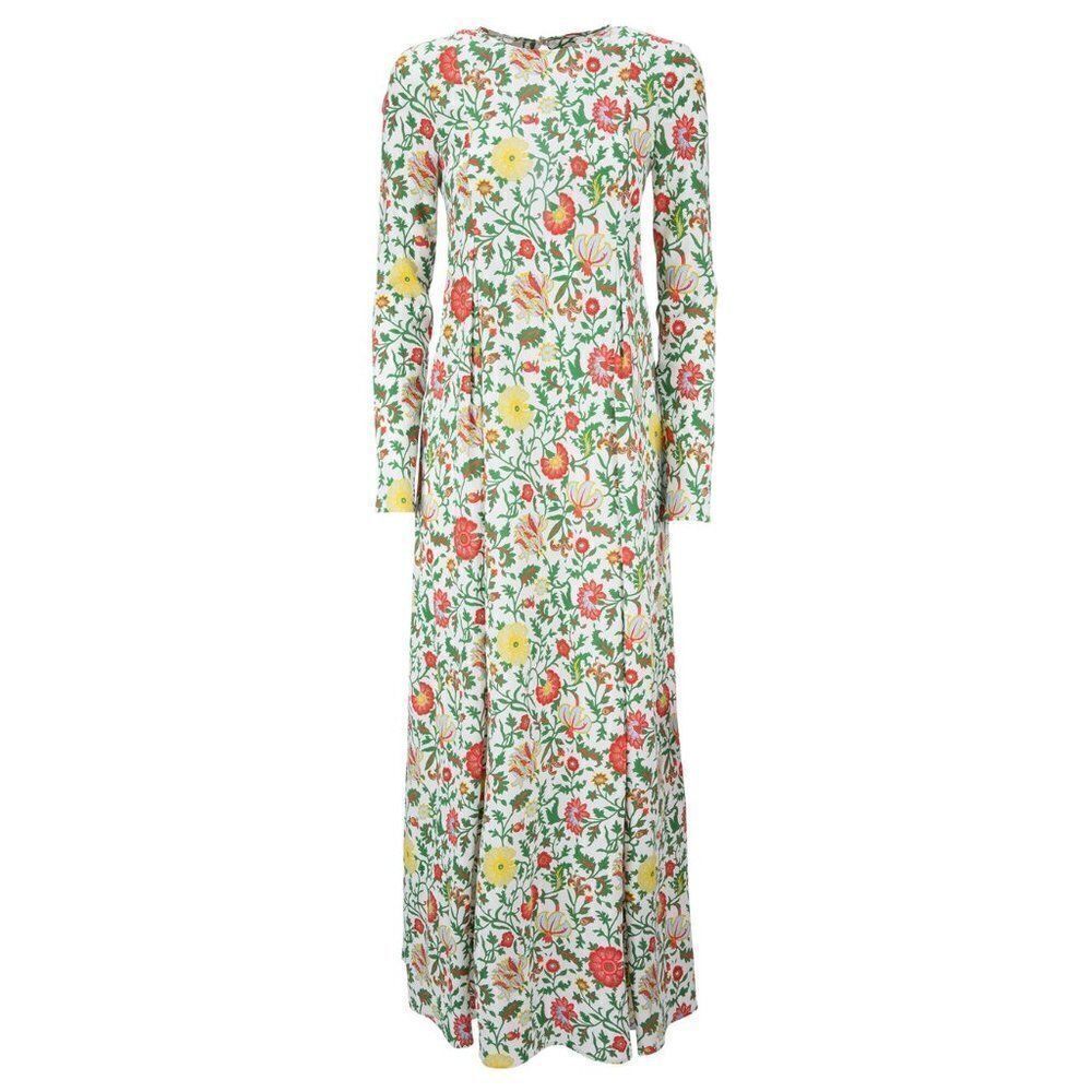 LA DOUBLEJ Trapezio Dragonflower Floral Print Long Maxi Dress sz S